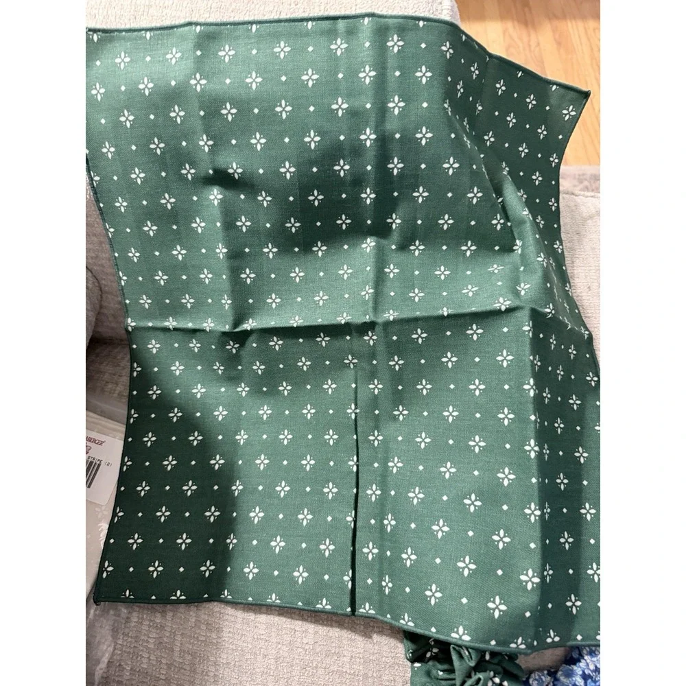 Longaberger Medium Garter for Basket With Bow Heritage Green & 1 Napkin